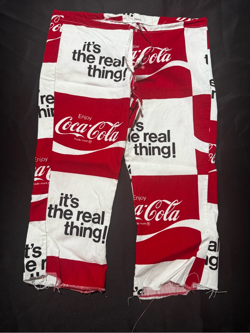 Coca Cola Red and White women’s cutoff capris with Logo Print
